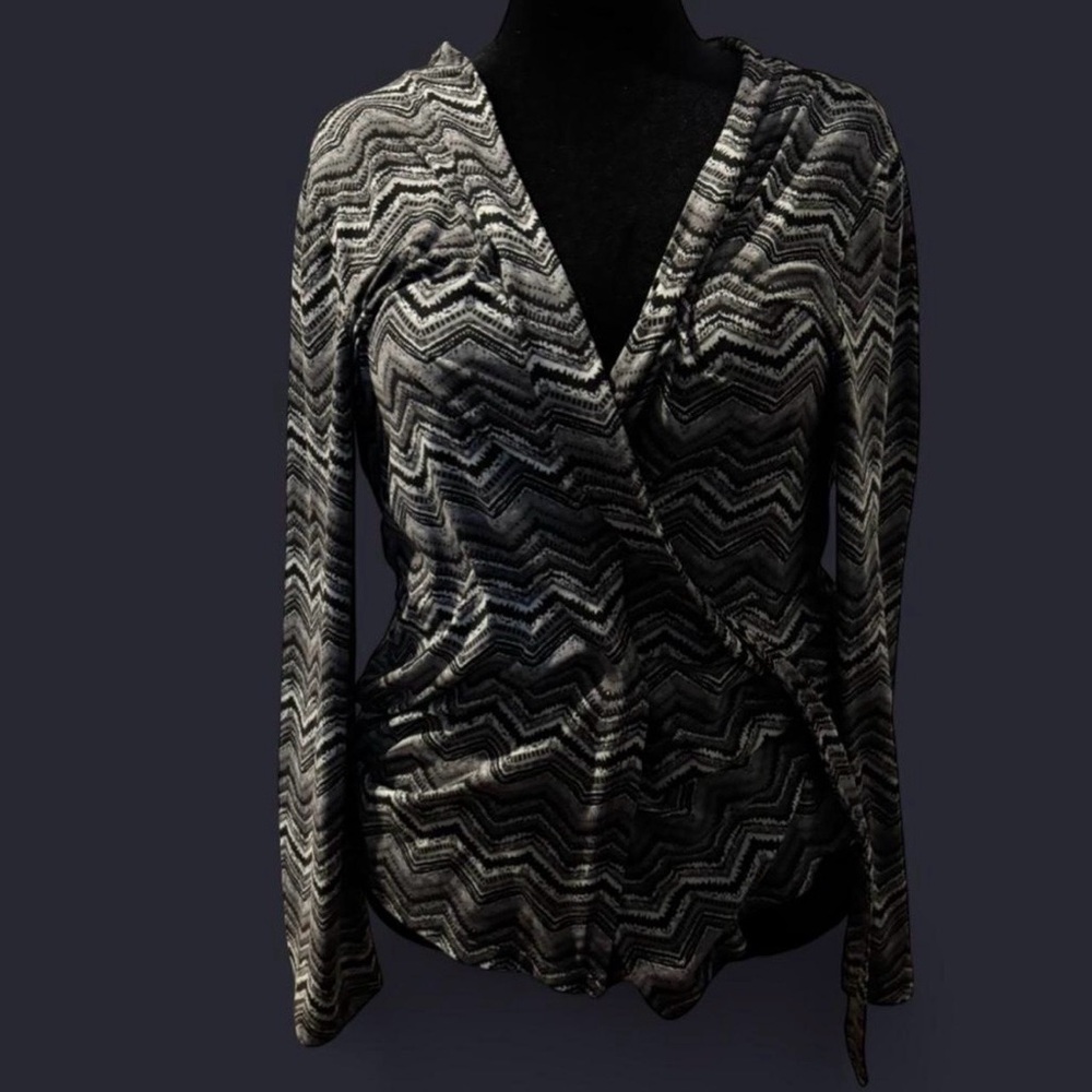 Chevron Patterned Wrap Top